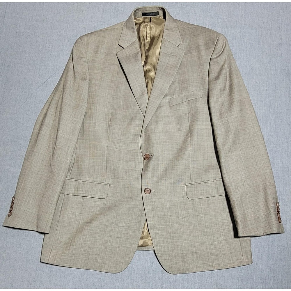 Lauren Ralph Lauren Sport Coat Blazer 44R Beige Tan Wool Blend Lord & Taylor